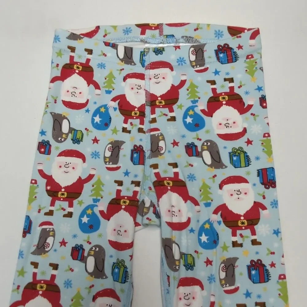 Hanna Andersson Blue Red Santa Organic Cotton Pajamas - Size 120 6/7